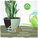 Self-Watering Pots for Indoor Plants 4 Pack, 6/8/10/12 Inch Outdoor Planters with Water Level Indicator&Deep Reservoir, Decorative Flower Pots for Indoor Plants,Home Decor (Green, 12+10+8+6 inch)