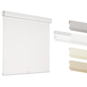 HESTIA No Drill Cordless Blackout Roller Shades, White, 46.5" W x 72" H