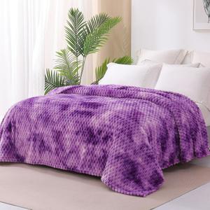 Fleece Throw Blanket Cozy Soft Lightweight Throw Blankets Warm Plush Purple Fall Blankets and Throws Couch Sofa Bed Camping Travel Picnic Outdoor Blanket Bedding Kid Baby Boys Girls Adults 60x80 in (Size 60" x 80"(150 x 200 cm))