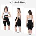 Women Maternity Shorts Pregnant Seamless Biker Shorts Over The Belly Pregnancy Yoga Active Athletic Workout Shorts (Black, XXL)