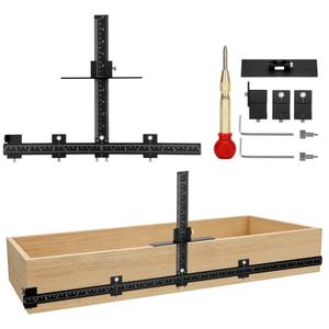 Cabinet Hardware Jig Kit – 32" & 16" Detachable MAX System with Auto Center Punch, Precision Aluminum Alloy Drill Guide Template for Handles, Knobs, and Pulls on Drawers & Doors