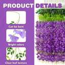 Alotiki 150 Pack Wisteria Hanging Flowers,Fake Hanging Flowers,Wisteria Artificiales Garland for Home Wedding Arch Floral Party Garden Ceremony Outdoor Decor,3.6 Feet Long(150,Purple)