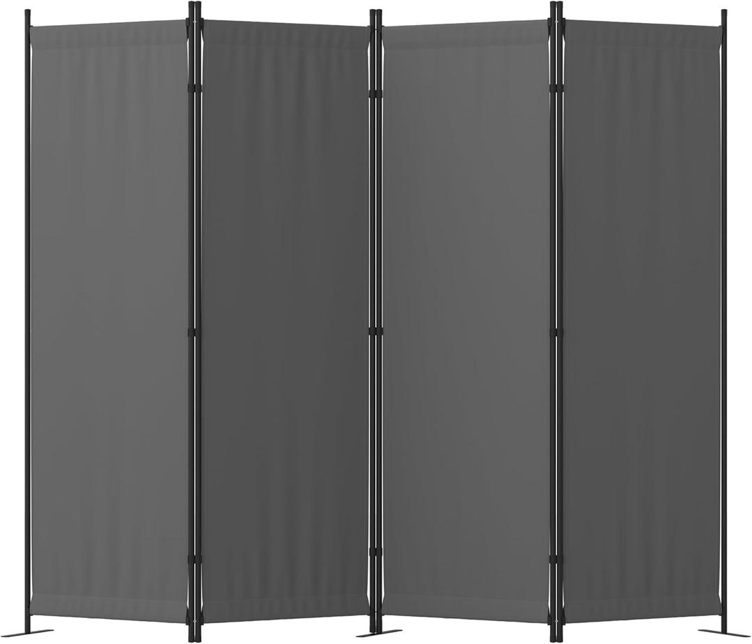 Room Divider, 4 Panel Folding Privacy Screen, 88 Portable Separating with 3 Metal Feet, Partition Room Dividers, Lightweight Freestanding Wall Divider Screen for Office Bedroom Hospital(Grey)