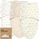 KeaBabies 3-Pack Organic Baby Swaddle Sleep Sacks - Swaddles for Newborns, Infant 3-6 Months, Baby Girls, Boys, Soft & Snug Newborn Sleep Sack, Nursery Swaddling Blankets (Bumble Bear, L)