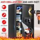 5.1 Cuft Large Home Safes Water and Fireproof with Digital Keypad & Key Lock, Fire Security Safes with 3 Removable Shelves, Anti-Pry Safe Box for Money Documents Jewelry, 23.62"H x14.96"W x 12.2"D