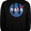 Popfunk Classic NASA Circle Logo Men's Hoodie with Front and Back Print (Black, XL)