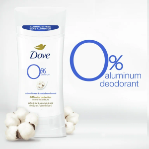 Dove Aluminum Free Deodorant for Women 3 Count Cotton Flower & Sandalwood 72 hour odor protection 2.6 oz