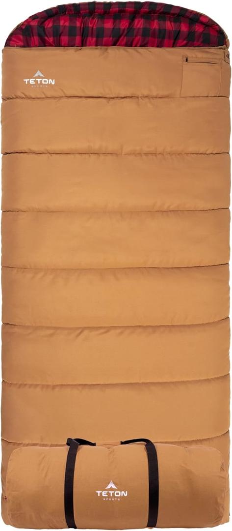 Teton -35F Degree Deer Hunter Sleeping Bag. Warm and Comfortable Camping Sleeping Bags, Teton Tough Canvas Shell for Camping, Hunting, and Cold Weather