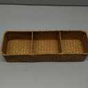 Seagrass Storage Basket 3 Sections Woven Shelf Baskets with Compartment (Natural, 14.6inch x 4.7inch x 3.1 inch)