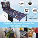 Portable Toddler Airplane Bed,Airplane Seat Extender for Kids,Plane Must Have,Soft Airplane Bed Footrest,Plane Travel Essentials for Flights,Blue
