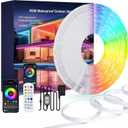 SILFU Outdoor LED Strip Lights, 100FT Waterproof IP67 Led Lights for Bedroom RGB, 24Key 2.4G Remote with App Control, Music Sync Color Changing Rope Lights for Room Decoration