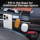 2025 Upgrade Short Car Seat Gap Filler, Seat Gap Organizer with Phone Holder, Car Seat Accessories, Car Organizer Fit Sedan SUV Truck-2PCS Black