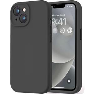 LOVE 3000 Designed for iPhone 14 Case, Premium Silicone with [Soft Anti-Scratch Microfiber Lining] Shockproof Protective Phone Case for Men Women Girls 6.1", Black