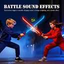 RGB Light Up Saber Toy with Smoke Mist Effect, 7 Color Neon Lightsaber, Sound Effects and Impact Sensing, USB-C Rechargeable Toy Sword for Kids, 31.5 Inch