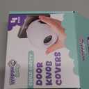 Child Safety Door Knob Cover (4 Pack) Hard-to-Remove Dual-Lock Door Handle Covers for Kids - Reusable Baby Proof Door Knob Locks - Installs Easily, No Tools Needed (White)