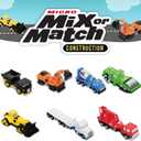 Popular Playthings Magnetic Vehicles for Toddlers 1-3, Mini Mix or Match Car Toys, Set of 7 Gift for Kids - Construction Trucks