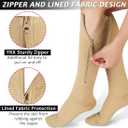 Ailaka Zipper Compression Socks for Men Women - 20-30 mmHg Close Toe Knee High Medical Compression Socks with Zipper, Zip Up Socks for Varicose Veins, Edema, Recovery, Pregnant, Nurse ( No Size )