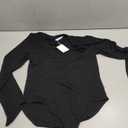 MANGOPOP Women's Long Sleeve Short Sleeve Bodysuit Sexy V Neck Body Suits Fitted Fall Going Out Tops (Large)