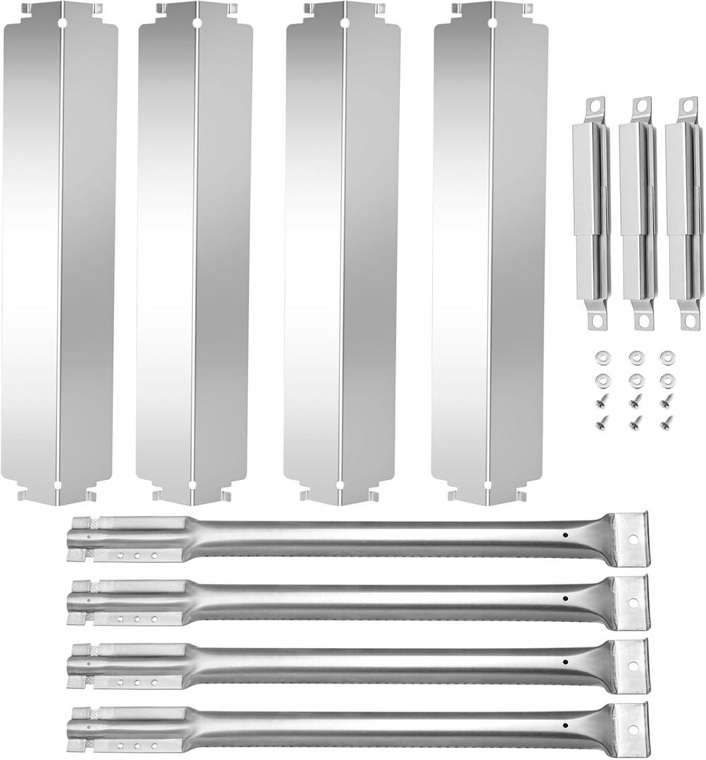 Criditpid Grill Replacement Parts for Charbroil 463268008, 463268007, 463268606, 463248108, 463268706 Grills. Stainless Steel Heat Shields, Burner Tubes & Carryover Tube Kit for Charbroil Grill Parts.