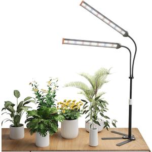 GooingTop Grow Light for Indoor Plants,5000K Full Spectrum Growing Plant Lamp with White Red Blue LED for Pots Succulents Seed Starting,Height Adjustable 10-32'' with Optional Dimming & Timer (99Watts, Black)