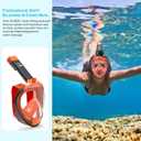 HD Full Face Snorkel Mask, Snorkeling Gear for Adults with 180 Anti-Fog HD View and Detachable Camera Mount, Anti-Leak Snorkel Mask Adult Youth (Small-Medium, Orange)