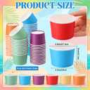 Eaasty 1000 Pcs 6 oz Ice Cream Cups Disposable Paper Dessert Bowls Bulk Mini Sundae Bowls for Hot and Cold Food Frozen Dessert Yogurt Cups for Ice Cream, Yogurt Gelato (Rainbow,Solid)