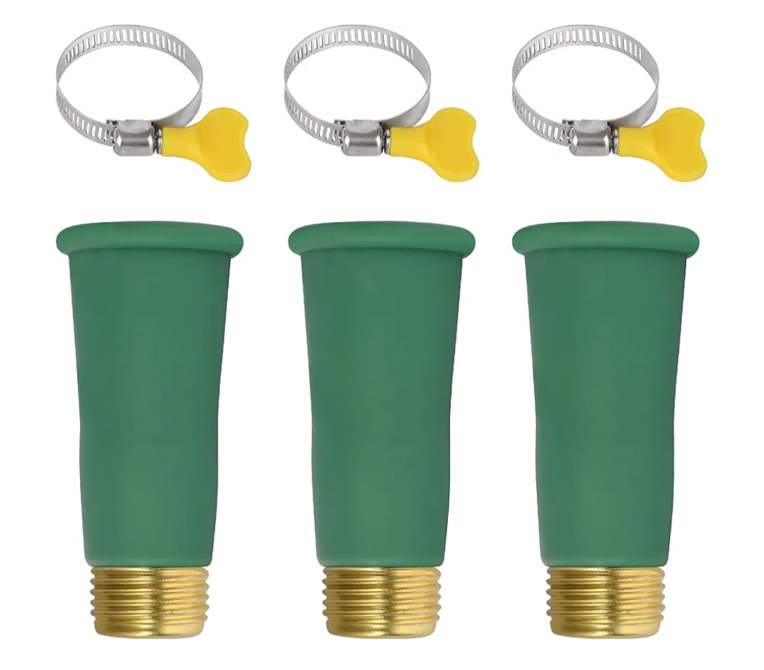 IMPRESA Silicone Hose Adapter - Green, 3/4-Inch, Pack of 3 - Water Hose to Sink Faucet Adapter - Universal Faucet Connector with Clamp - Slip-On Connector