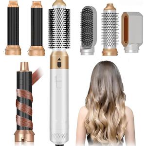 Hair Dryer Brush 5 in 1, Negative Ion Blow Dryer Brush Set, 110,000 RPM High - Speed Hot Air Brush Air Styler Curling Wrap Air Curler,Curling Iron Hair Styling Tools for Straight Curl Drying Smoothing (White)
