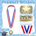 Remuuly Gold Principal Medals for Award Principal Trophy Medal Prize Bulk with Neck Ribbons Gift for Adults Sports Participation Winner