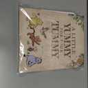 2 x 6PCS Winnie Table Sign with Stand, A Little YUMMY FOR YOUR TUMMY, Winnie Baby Shower Decorations, Classic Pooh Party Supplies, Vintage Winnie 8x10INCH