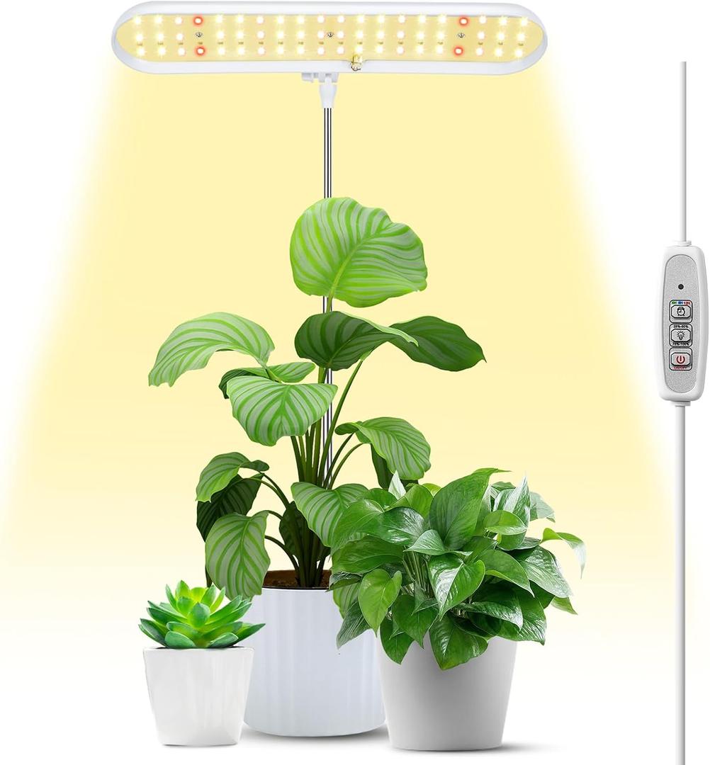 FOXGARDEN Grow Light, Full Spectrum LED Grow Lamp, Plant Lights for IndoorAuto Timer 4/8/12H, 4 Dimmable, Height Adjustable 8.5"-24", Growing Lights (In Soil)