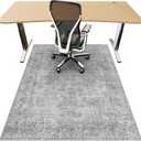 Office Chair Mat for Hardwood Floor, 48"x60" Desk Chair Mat for Home Office, Anti-Slip Under Desk Mat for Rolling Chair,Floor Protector Washable Rugs for Gaming Chairs-Light Grey