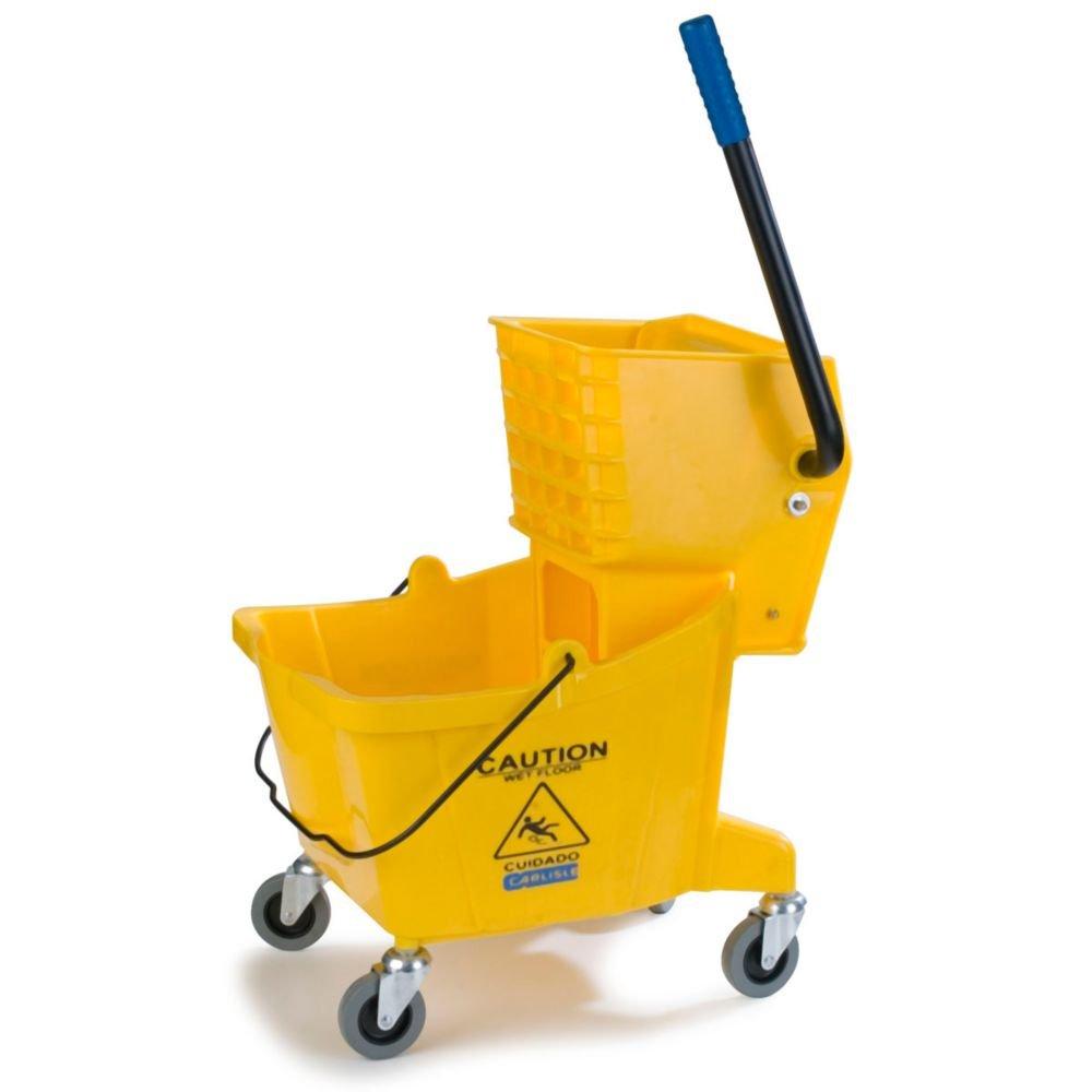 26 qt Mop Bucket Combo - Side Press Wringer, Polyethylene, Yellow