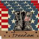 Artoid Mode Patriotic Stripes Stars Boots Freedom Placemats for Dining Table, 12 x 18 Inch 4th of July Memorial Day Decoration Washable Table Mats Set of 4