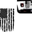 American Flag Decal, Truck Tailgate Vinyl Decal Stickers, Rear Graphic Car Sticker, Removable Waterproof Sticker, Universal for Vehicles, Trucks, RVs and More (Black)