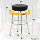 Temushom 29" Swivel Bar Stools with Padded Seat, 300 Lbs Capacity