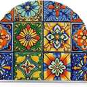 Vintage Mexican Tile Patterns Colorful Ethnic Napkin Holder for Table Acrylic Vertical Napkin Holders for Paper Napkins Decor Napkin Dispenser for Home Party Dining Cocktail Kitchen Accessories