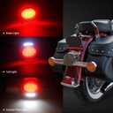 NTHREEAUTO Smoked LED Tail Light Motorcycle Rear Taillights with Brake License Plate Lights Compatible with Harley Dyna, FLST, FXSTB, FXST, Touring Models