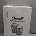 Clawsoff [300 Pack 8 OZ Paper Cups, Disposable Coffee Cups 8 oz Hot/Cold Colourful Beverage Drinking Cups for Office Party Home Picnic (Paisley) (Gray)