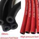 10FT Fuel Line Hose 10mm 3/8" inch,6AN High Pressure Hose,2.8Mpa 400PSI for Fuel Systems Engines Tube Hose Multiple Size Options,Implementation Standards:EN854,Red (Attached Hose Clamp)