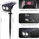 2 x Flacchi Solar Lights Outdoor Waterproof - 2 Lighting Modes Solar Powered Garden Yard Spot Lights for Outside Landscape (Cool White, 4 Pack)