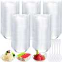 600 Pcs 3.1'' Mini Dessert Plates with Tasting Spoons 300 Mini Appetizer Plates Clear Plastic Dessert Containers for Appetizer Small Sample Tasting Cups 300 Disposable Spoons for Wedding