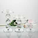 OwnMy Set of 3 Crystal Glass Pillar Candlestick Holders Clear Pillar Candle Holders Sets, Tealight Votive Candle Stands Modern Candle Centerpiece for Living Room Wedding Decor