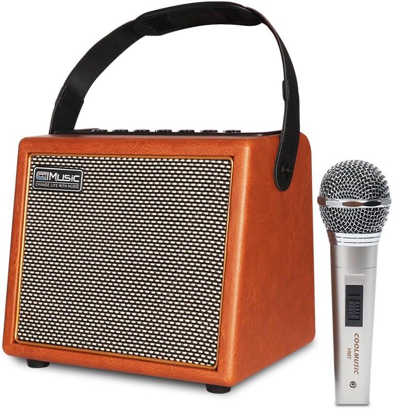 Coolmusic Professional Karaoke Machine with 1 Microphone, Portable Bluetooth Speaker with OTG Supports USB, AUX, Rec, TWS, Part for Adults/Children