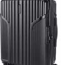 BAGSMART Carry On Luggage 22x14x9 Airline Approved, Lightweight luggage with Spinner Wheels, 20 Inch Expandable Hardside Carry On Suitcase with TSA Lock Rolling Travel suitcase Carry-On, Black