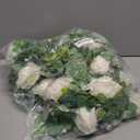 Dolicer 4Pcs 26Ft Artificial Eucalyptus Garlands with Flowers - 8 Roses, Faux Floral Greenery Garlands Fake Flowers Vines for Wedding Table Centerpieces Arch Party Ceremony Backdrop Decor (White)