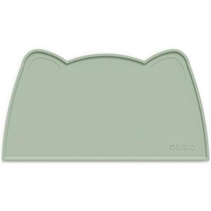 OHMO - Cat Food Mat, Silicone Pet Feeding Mat for Floor Non-Skid Waterproof Dog Water Bowl Tray, Easy to Clean Pet Placemat (Sage Green, 20 * 12'')