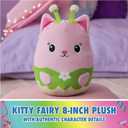 Gabbys Dollhouse Official Kitty Fairy Squishy Plush Toy, Cat Stuffed Animal, Squishy Toys for Ages 1 & Up, Pink/Green, 8