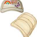 5 Pcs Trucker Hat Template, Trucker Hat Template for DIY Design Hat Patch Layout, Wooden Baseball Cap Design Patch Layout (No Patch)