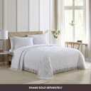 Beatrice Home Fashions Medallion Chenille Bedspread, Queen, White